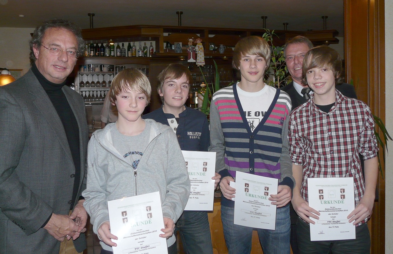 Landrat Michel und Schüler A Team